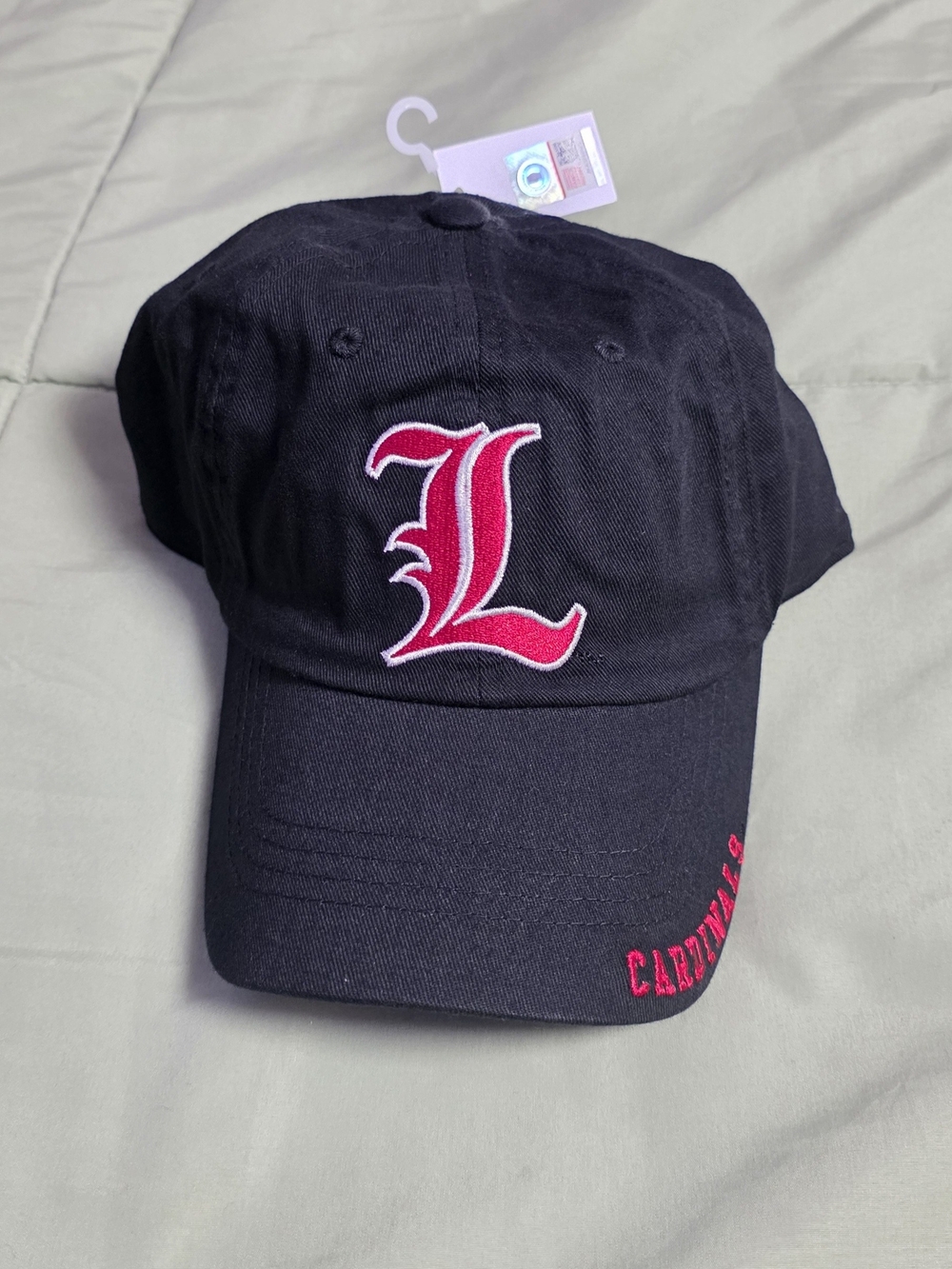 Black Louisville Cardinals Baseball Cap with Red Embroidered Logo